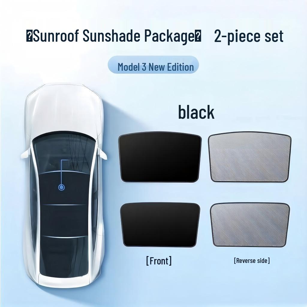 Tesla Model 3 Refresh Sunroof Sunshade - Full Blackout Heat Insulation Model 3 Refresh [Black]