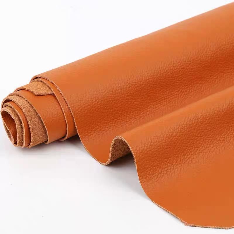 1.2mm fine grain cowhide orange sofa soft bag handmade DIY leather goods whole piece cowhide orange thin leather fabric 20x20cm оранжевый
