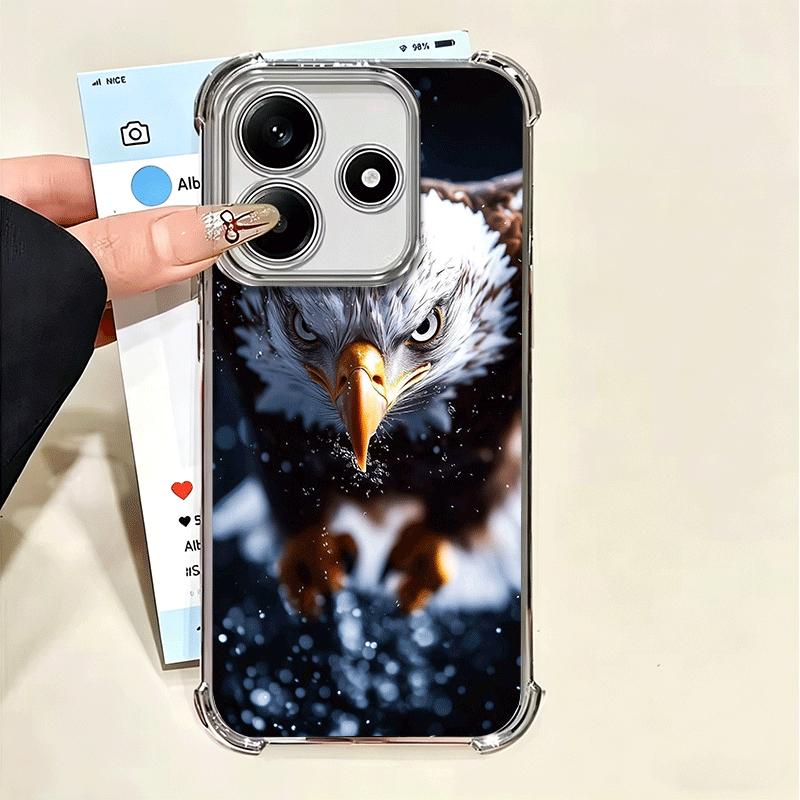 Bald Eagle Cool Plating Phone Case For Xiaomi Poco X5 X6 X7 X8 Pro Max F8 Ultra F7 M8 M7 M5S Redmi 15C 15 14C 13C 13 X3 12C F6