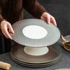 11.8 Inch Plated Gold and Silver Ceramic Plate Serving Plate Steak Tray Dessert Tray Molecular Cooking Tableware Dinner Plates