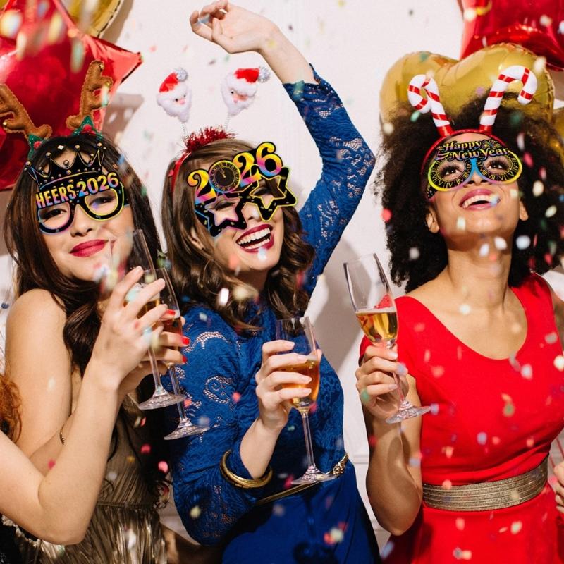 2026 Themed Celebration Eyewear 8 Pcs Unique Designs Paper Party Glasses For Adults Festive Event