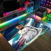 Kylian Mbappe Design Kristall Samt Teppich Gemütlich Nicht?Rutschfester Teppich mit Aufdruck für Schlafzimmer Wohnzimmer Eingang