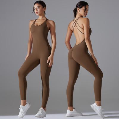 New Suspender Yoga Suit with Beautiful Back, Jumpsuit with Peach Lifting Buttocks, Tight Fitting Running Jumpsuit, Quick Drying Sports Jumpsuit for