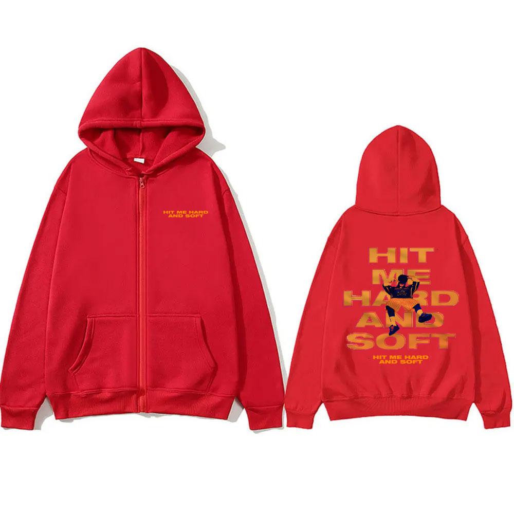 Hit Me Hard and Soft Tour  Zipper Hoodie Men Women Hip Hop Fashion Zip Up Jacket Male Casual Loose Oversized Zip Up Hoodies