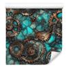Brown, Turquoise and Sea Green Ink Wallpaper for Living Room and Bedroom 50x1000
