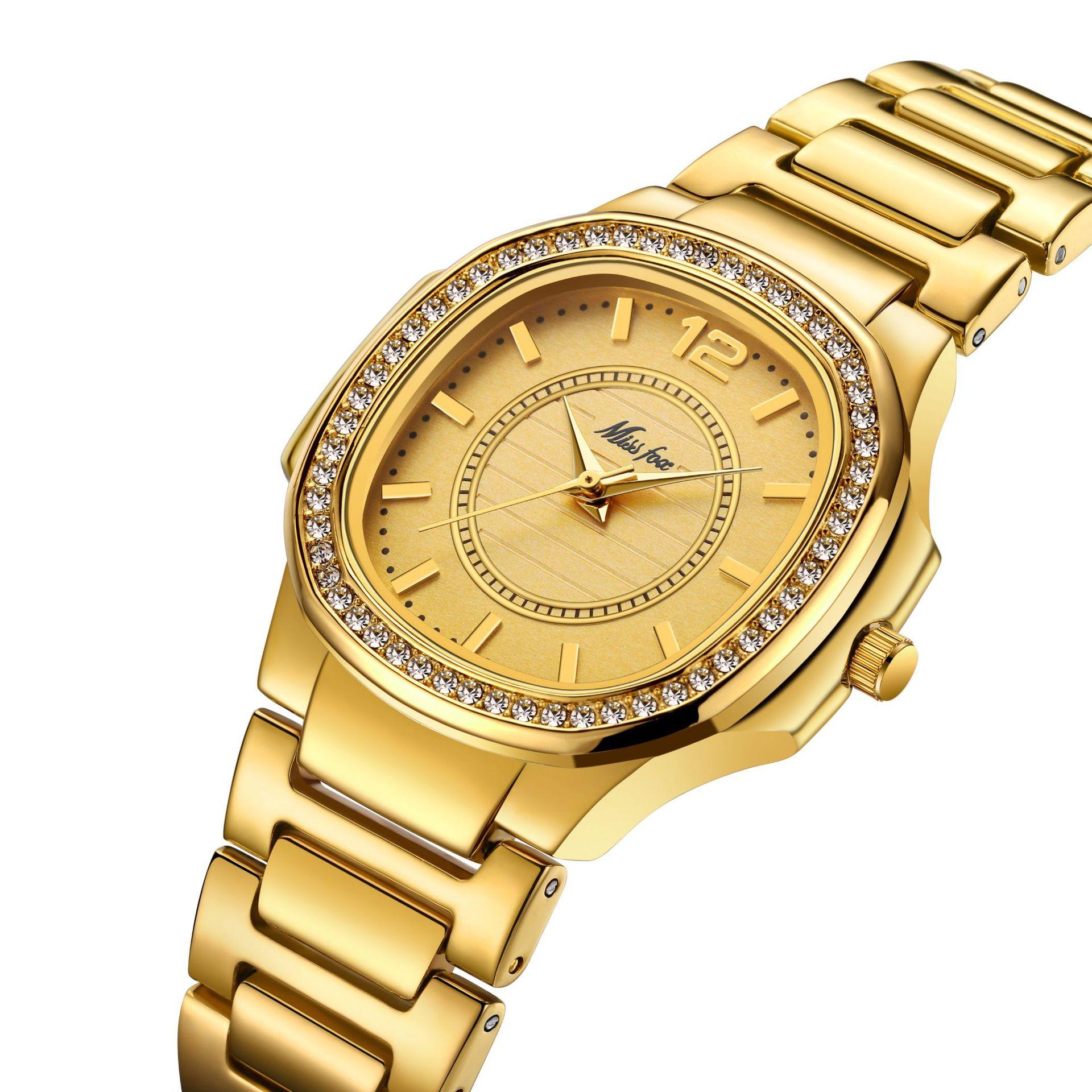 

w93 Watch For Women Brand Diamond Luxury Business Ladies Wristwatch Gold Waterproof Fashion Female s Quartz Clock Watches золотой