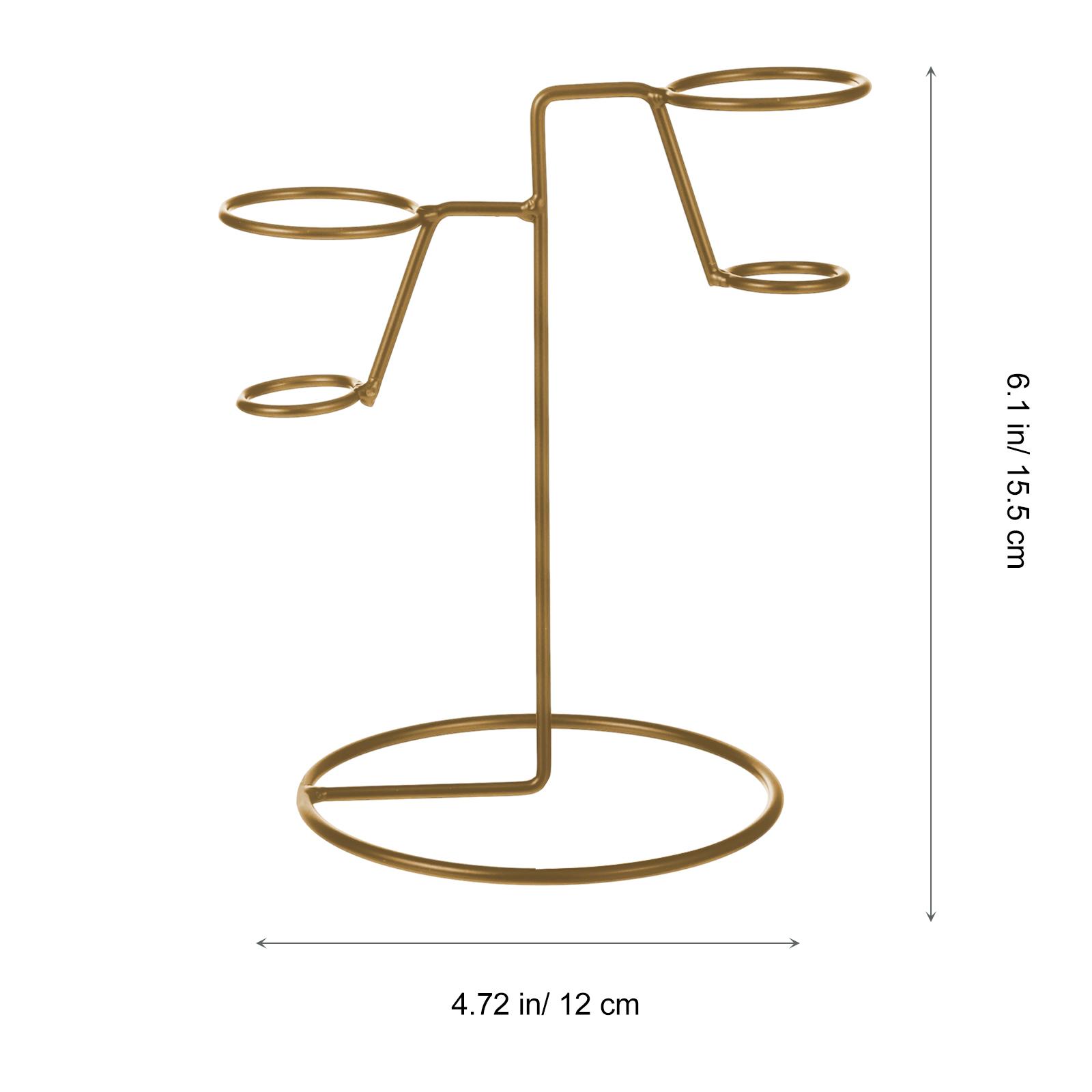 

Ice Cream Display Rack with 4 Holes Simple Iron Art Holder Stand for Stable Cone Storage Baking Cooling Rack Function Versatile золотистий