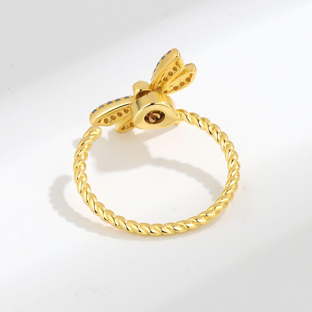 Dragonfly Adjustable Ring With Cubic Zirconia For Trendy Womens Jewelry Accessories