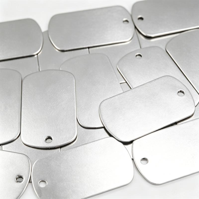 8Pcs Engraving Blank Tags Blank Stamped Dog Tags (Silver) Army Dog Tags Blank Military Dog Tags For Laser Engraving Blank Id Tag