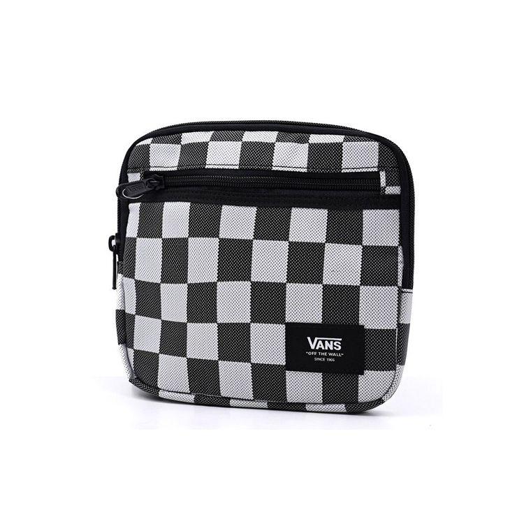 Vans Checkerboard Sport Logo Shoulder Crossbody Bag Men bags Black White VN0A4RUHO28 Black White