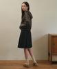 Aueonoseuteljia Mila Cotton Pleats Midi Skirt_Black(O25-Sk14)