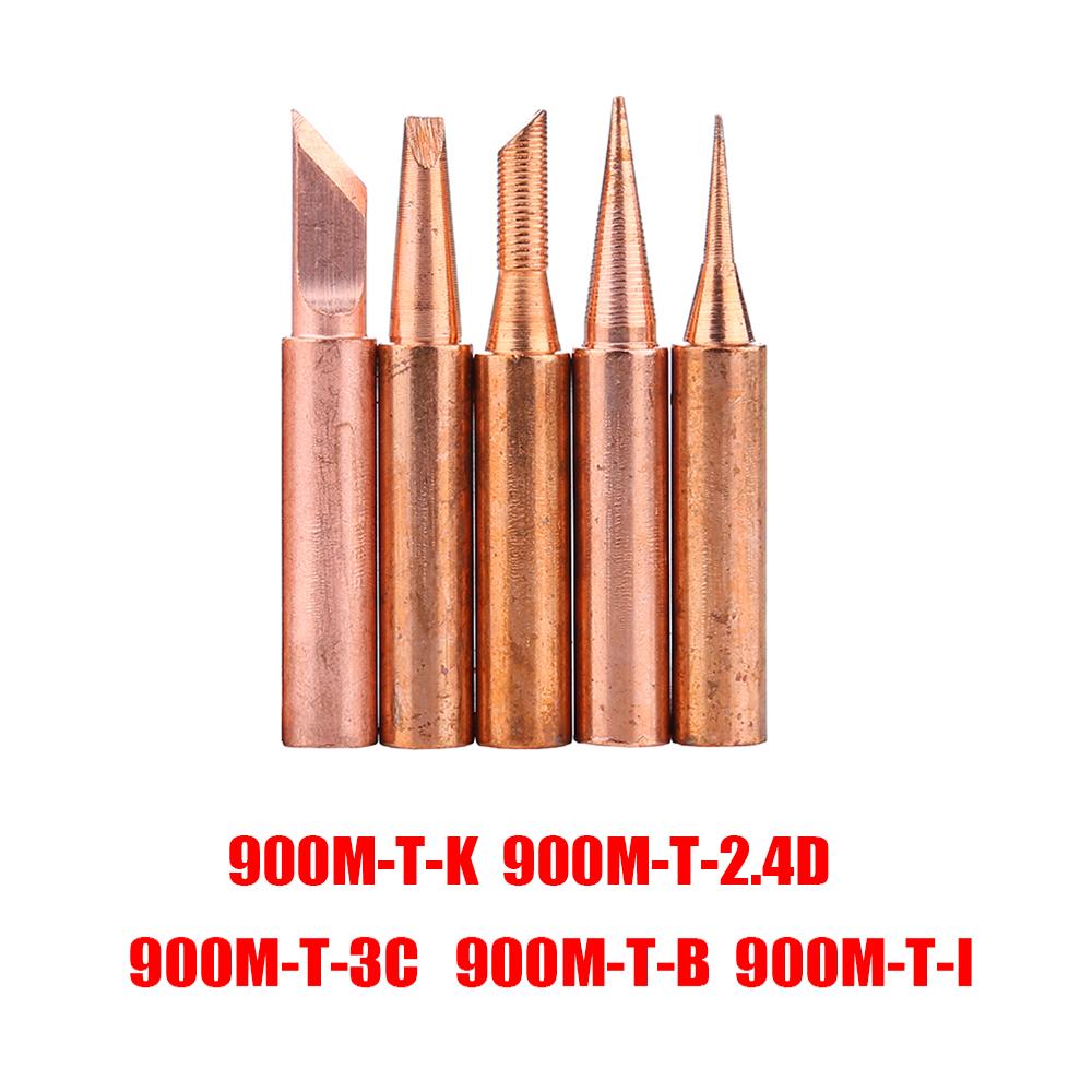 

5pcs/lot 900M-T Copper Soldering Tip Lead-free Solder Iron Welding Tips BGA Soldering Station Tools 5 in 1