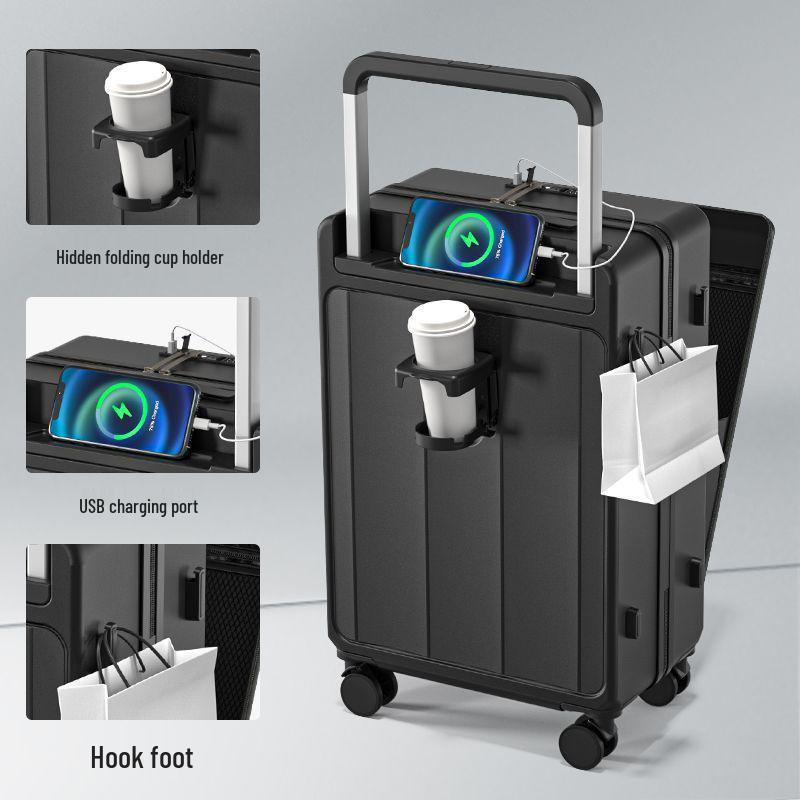 Women's Sturdy Wide Drawbar Suitcase, 20-24 Inch, Durable, Large Capacity with Combination Lock
