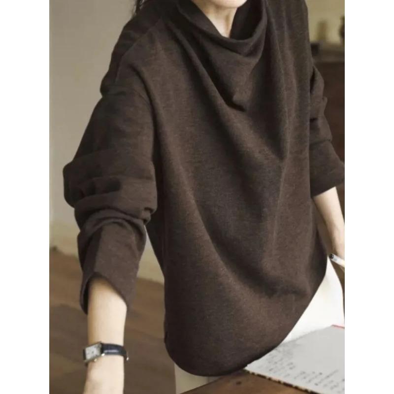 Modisches Pile-Kragen Gebürstetes Unterhemd für Damen Herbst und Winter Neuer Stil Hochwertiges Langarm-Innenoberteil