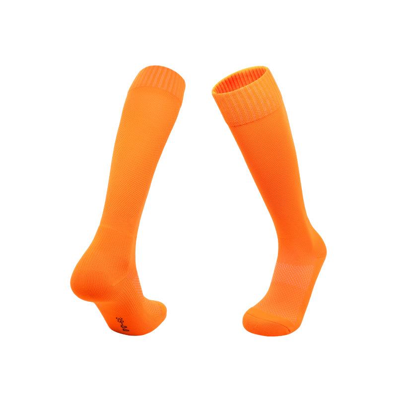 Non-Slip Breathable Football Socks - Solid Color, Sweat-Wicking, Adult Long Sports Socks
