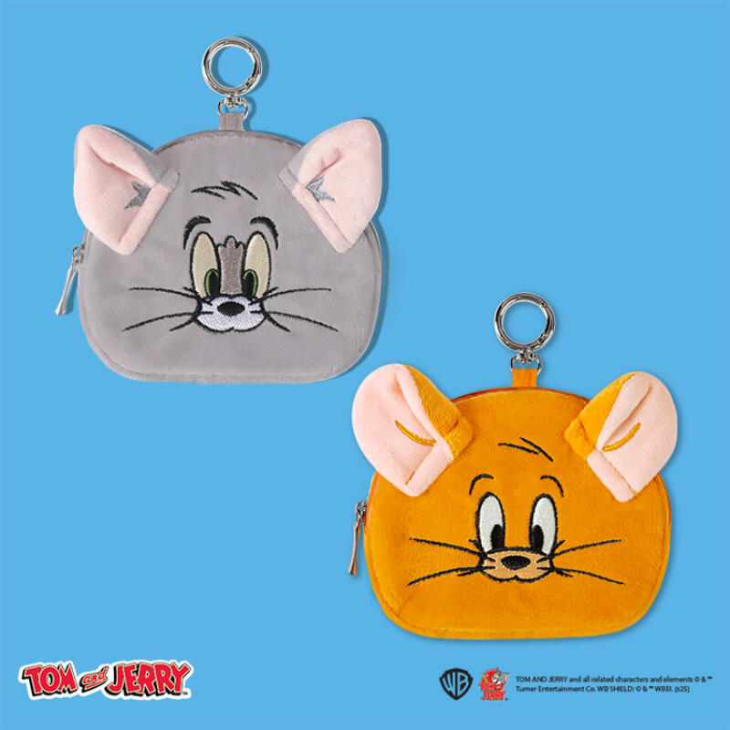 Tom and Jerry face-shaped card pouches (2 types) Jerry (Brown)