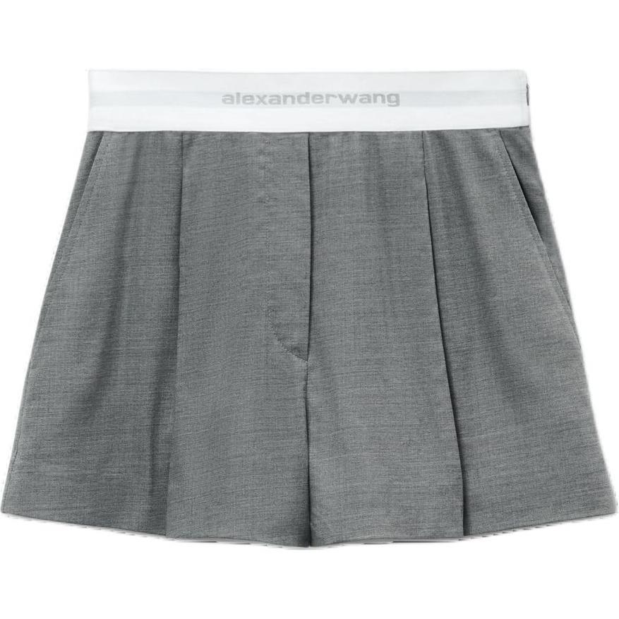 Alexander Wang logo-waistband pleated shorts Women's 1WC3244747050