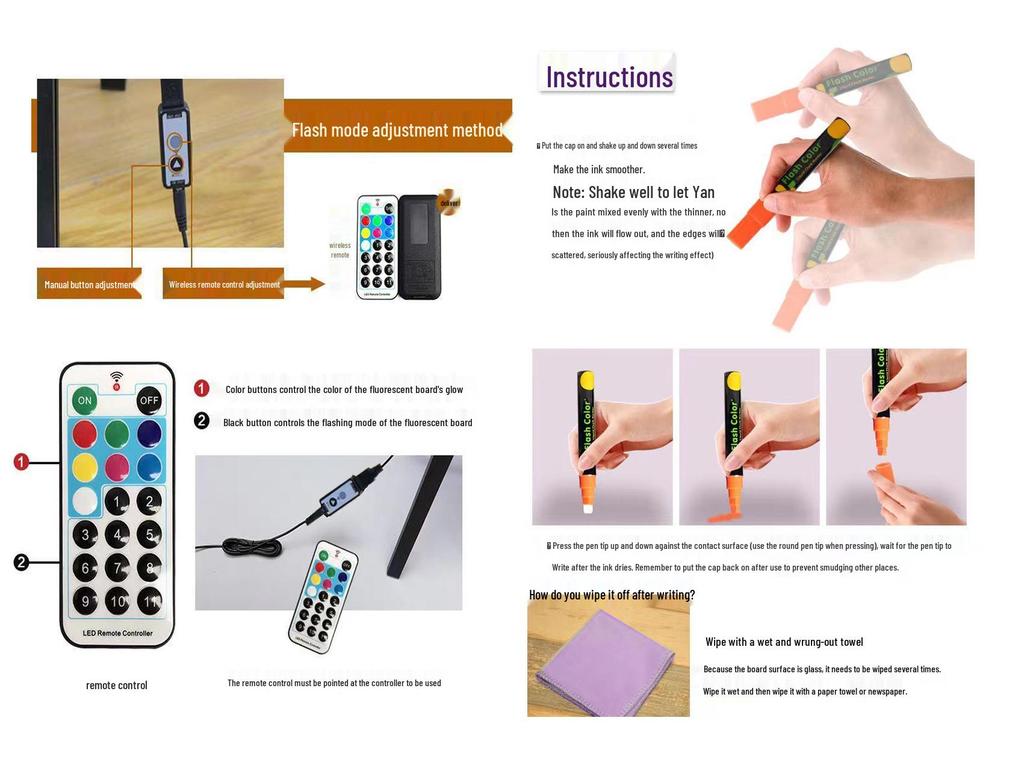 LED Glow Handwritten Fluorescent Display Board for Street Stalls and Shops