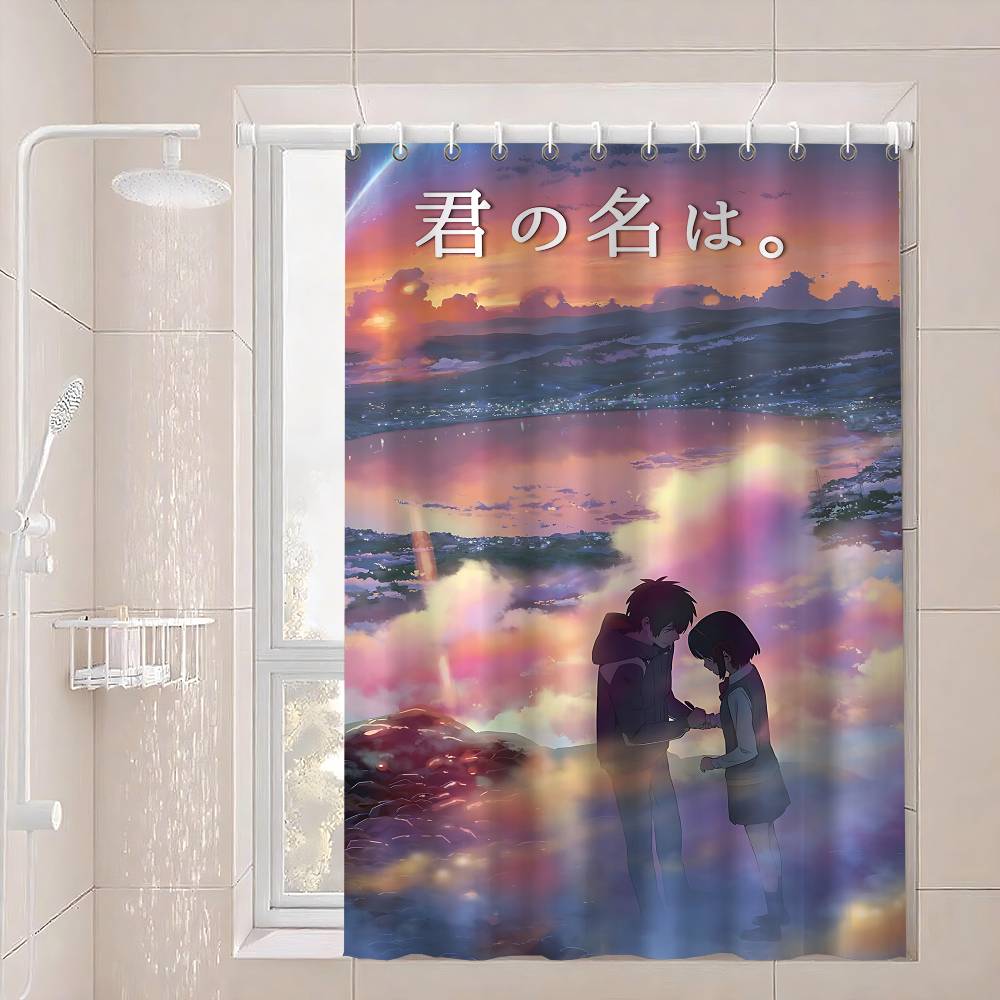 Japan Anime Y-Your Name Waterproof Fabric Shower Curtain Bathroom Decoration Curtain Home Hawaiian Style Shower Curtain