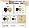 Black Gold Balloon Garland Arch Kit for Graduation and Birthday Decorations