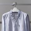 In Stock: 2026 Spring Fashion Sky Blue Lace-up Ruffle V-neck Women's Shirt 1H3120101G