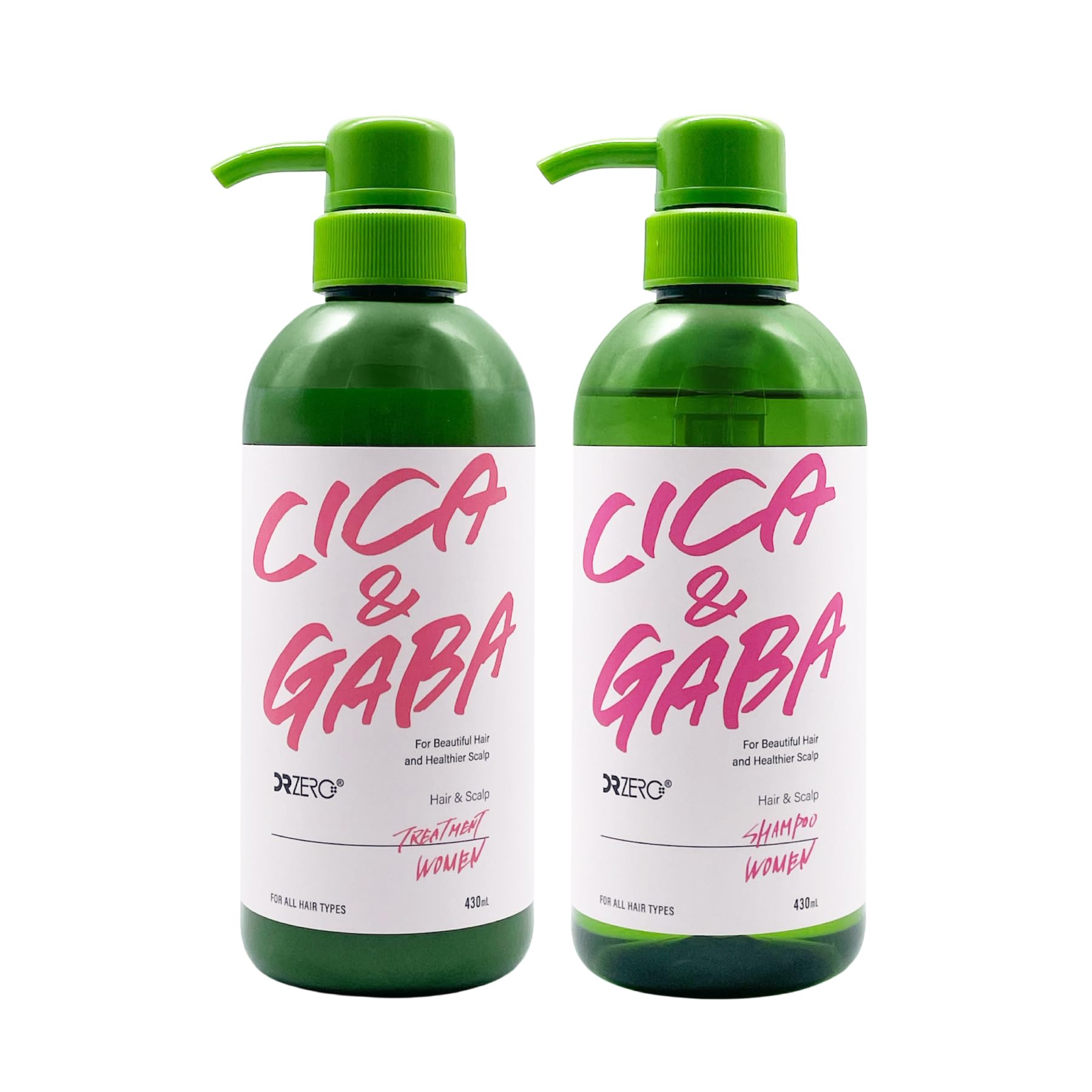 

DRZERO WOMEN Repair Serum Shampoo Treatment Set For Women 430mL Made in Japan CICA&GABA & / зелений
