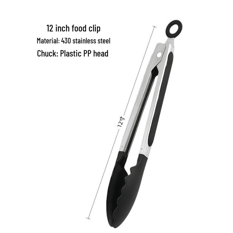 Stainless Steel Anti-Scalding BBQ and Bread Tongs