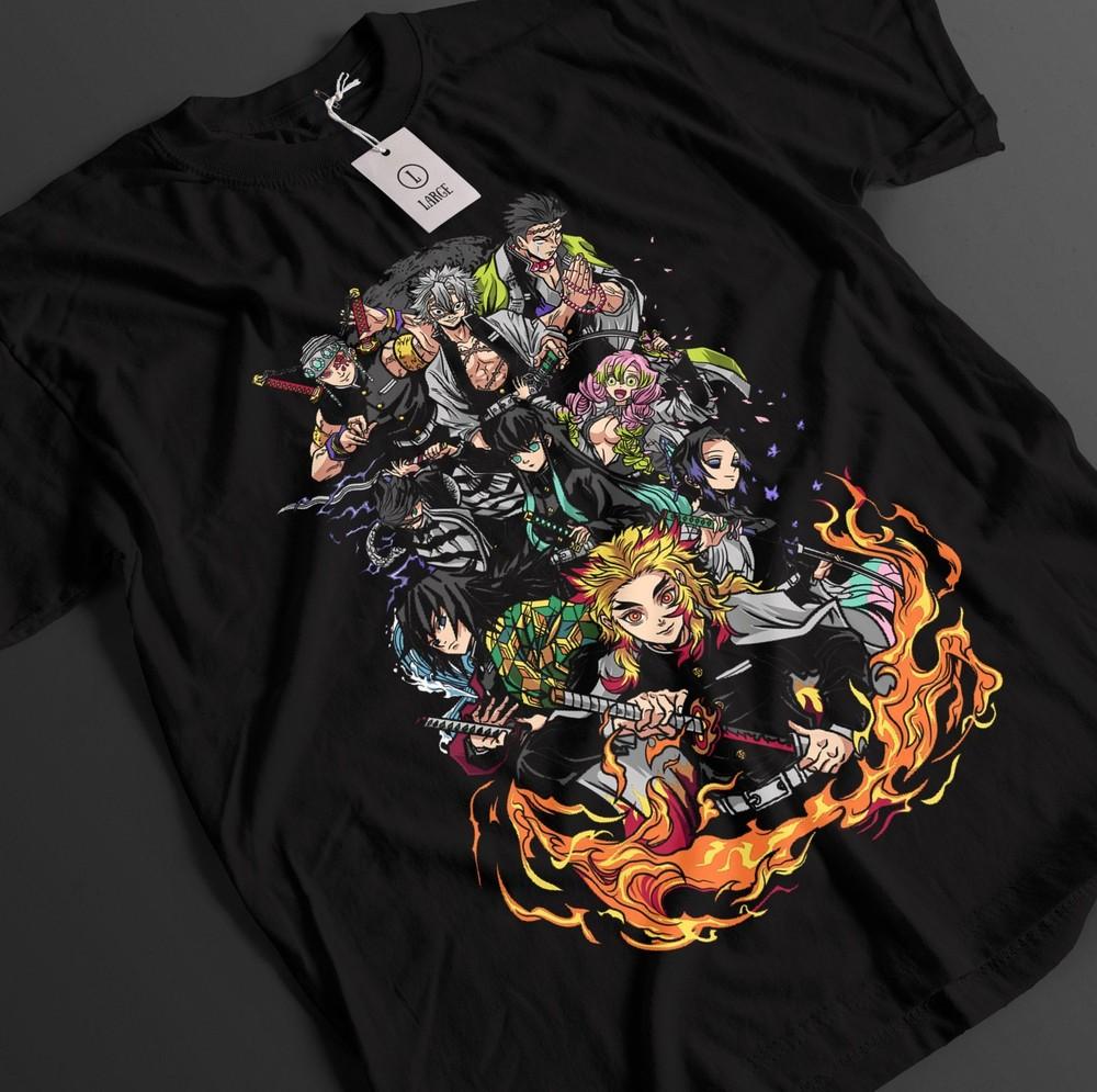 Demon Slayer Shirt Tanjiro T-Shirt Zenitsu KNY Nezuko Inosuke Akaza Muzan Tee