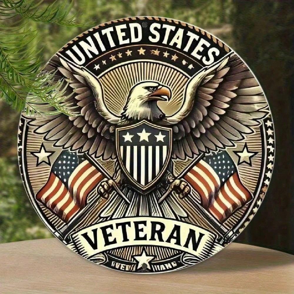 Metal Wall Poster Patriotic Retro Sign Eagle Gift for Garage