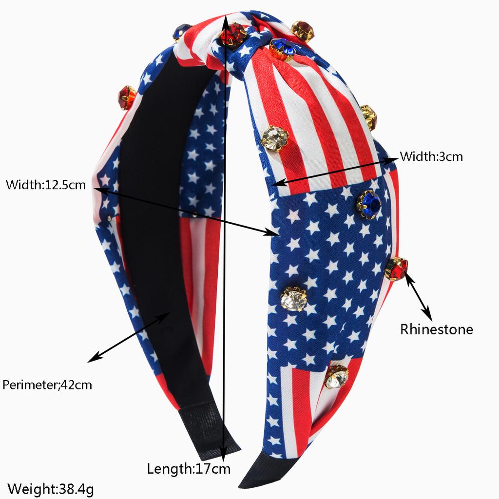 New Style Hairband Featuring Creative Five-pointed Star Pattern, with Striped Star Fabric Hair Accessory for The Head