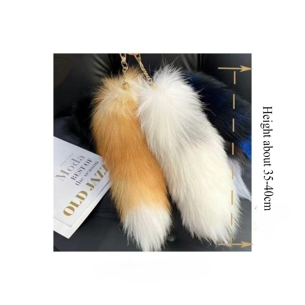 Internet Celebrity Oversized Fox Tail Keychain and Tagging