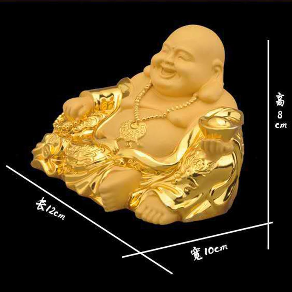 One of the Seven Lucky Is a Gold Figurine Designed To Ward Off Bring Good and This Feng Shui Ornament Is Perfect for Entryway Auspicious Car and Tea