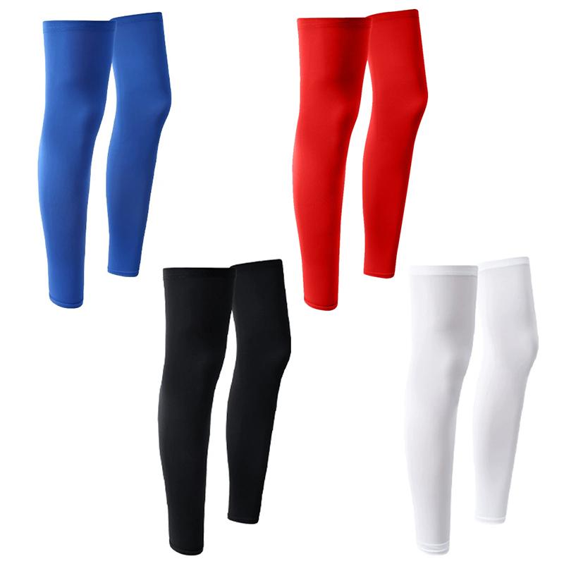 2Pc Summer Running Cycling Legs Sleeve Ice Silk Protection Compression Non-Slip Leg Warmer Cooling Sport Gear Sunscreen Leggings