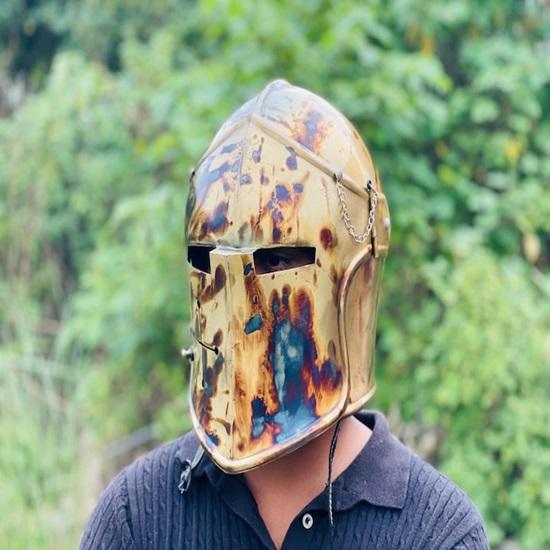 Barbuta Helmet Commando Medieval Knight Armor 18g Mild Steel Helmet  LARP Cosplay Halloween Costume  Visored Warrior Helmet