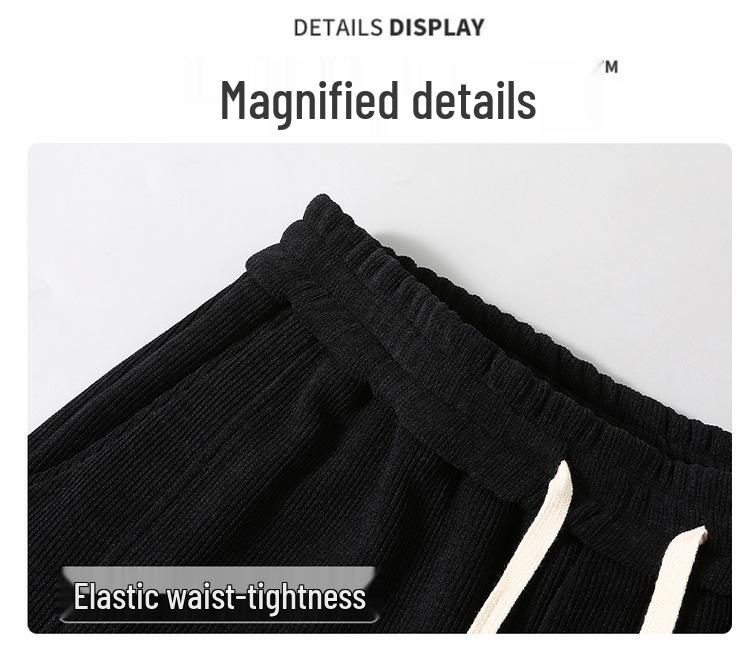 Men's Plus Size Cotton Fleece Pants: Spring/Autumn Straight-Leg Loose Fit for Casual Sportswear