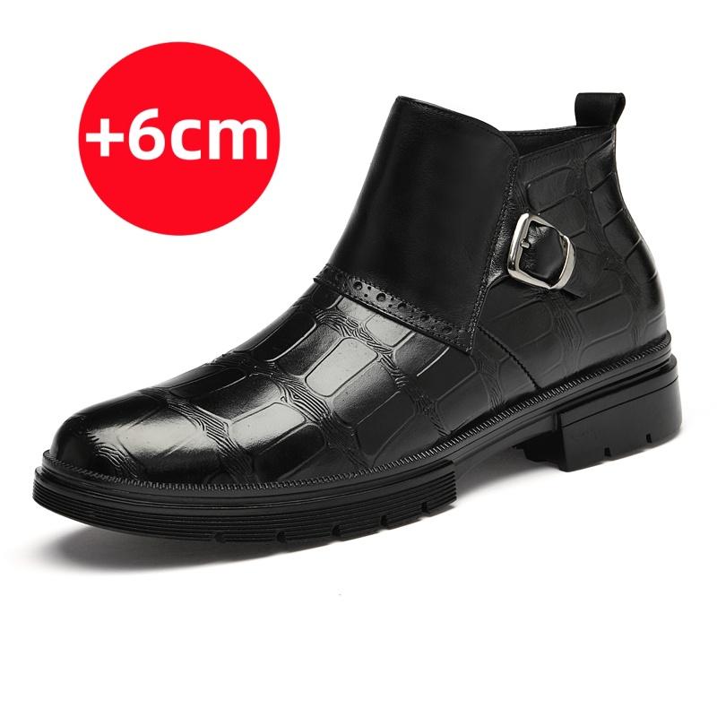 

Модные мужские туфли из натуральной кожи в британском стиле, на толстой подошве, высокие, рабочая обувь, офисные деловые ботинки для мужчин для увеличения роста 46