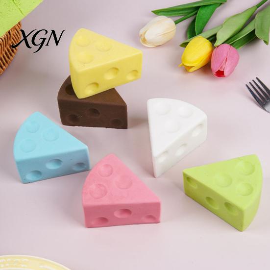 Cheese Stress Relief Toys Squeeze Toy with Mesh Bag, Sensory Toy, Tools Slow Rising Fake Food for Focus Aid & Relaxation Calming