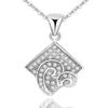 Pure Necklace for Women's Love Heart Pattern Heart-shaped Diamond Pendant Inlaid with Diamond Collarbone Chain