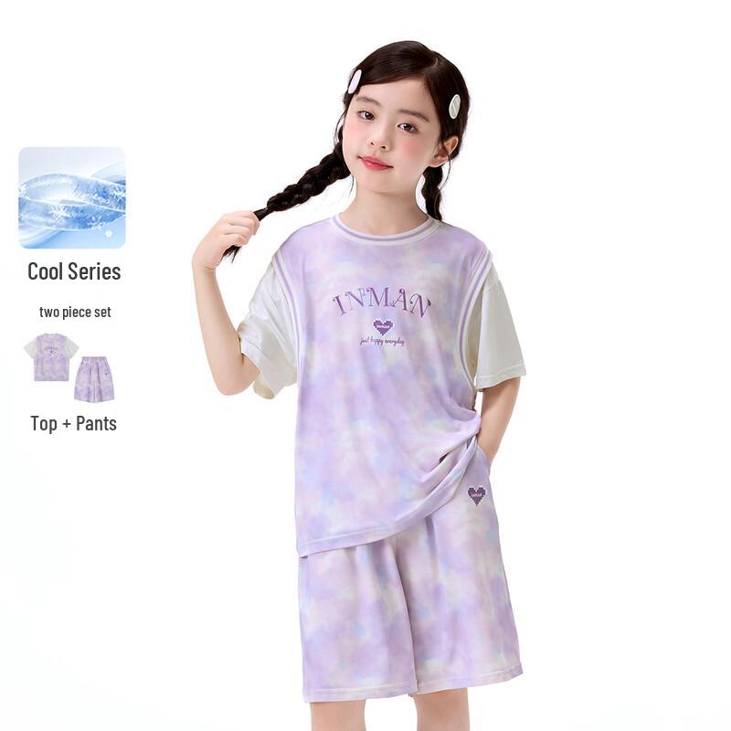 Girls  Tie-Dye Print Short-Sleeve Sport Set 150