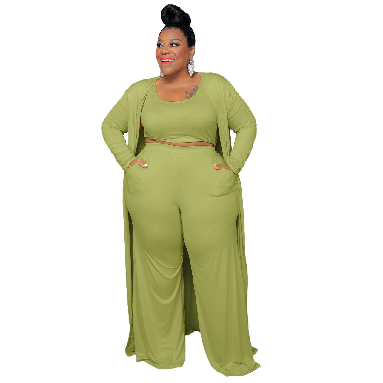 

Женский повседневный модный спортивный домашний халат-пальто, комплект из трех предметов - Коллекция Осень/Зима 2022 5XL светло-зеленый