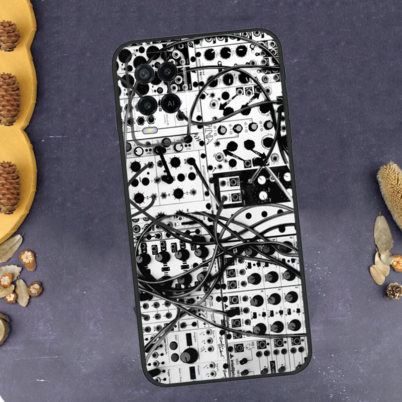 Vintage Synth Synthesizer Phone Case For Oppo A40 A60 A80 A78 A98 A18 A38 A58 A74 A94 A54 A16 A76 A96 A15 A17 A77 A57S