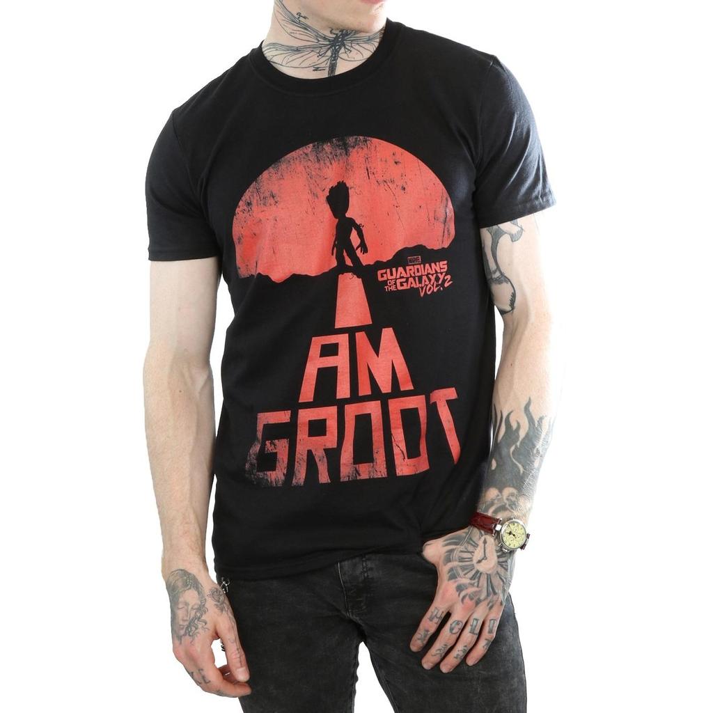 Marvel Mens Guardians Of The Galaxy I Am Groot Red T-Shirt