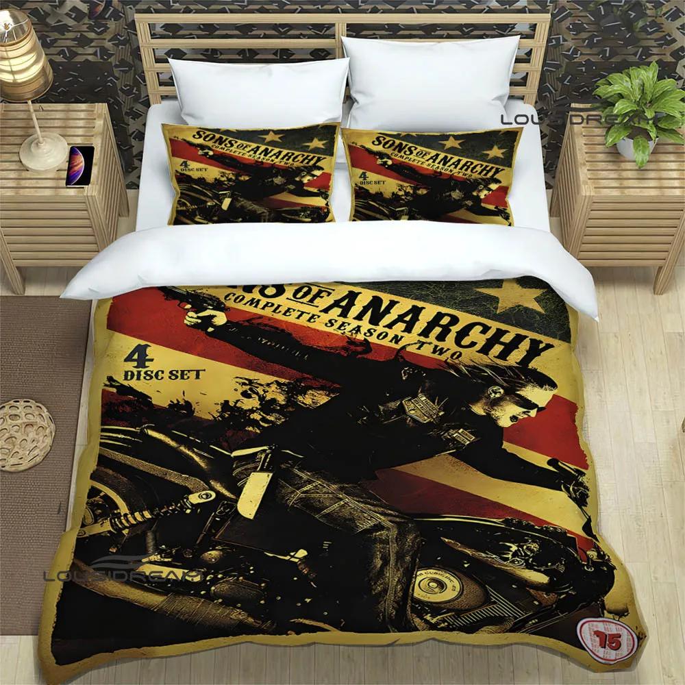 Sons of Anarchy Retro Printed Bedding Sets Exquisite Supplies Set Duvet Cover Bed Comforter Set Bedding Set Luxury Birthday Gift
