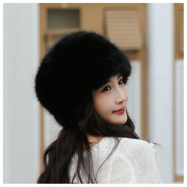 Autumn and Winter New Imitation Mink Hat Women's Mongolian Hat Thickened Warm Hat Women's Imitation Fur Fashion Simple Bucket Hat