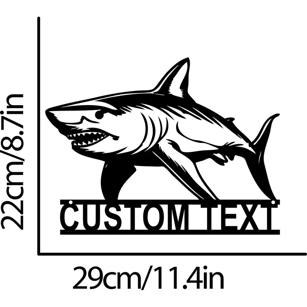 Great White Shark Metal Wall Art, Metal Shark Sign for Nursery, Ocean Animal Metal Decor, Jaws Metal Wall Hanging, Beach Theme Metal Art
