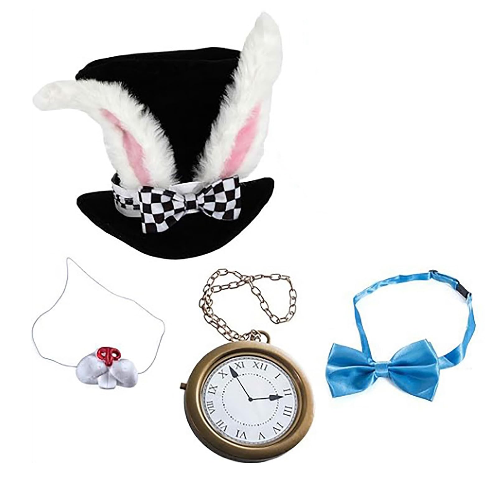 [Cicogna] Bunny Cosplay Item Set: Rabbit Ears, Top Hat, Halloween Costume, Accessories, Alice Clock, White Rabbit, Bunny Girl, Easter, Rabbit Ears,