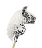 Cavalo de Pau Pequeno Cavalo de Pau Premium Tatuado Preto e Branco Com Crina Branca A5