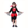Children Vampire Costume Halloween Dress Up Outfit Kids Gothic Vampire Cloak Dress with Collar and Lace Sleeves for Role Play