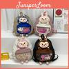 Cartoon Plush Double Shoulder Backpack With Large Capacity For Casual Travel And School