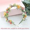 Elegant Rose Floral Floral Crown Headband Ribbon White Flower Bridal Garland Green Leaf Floral Wreath Headband Girls Women